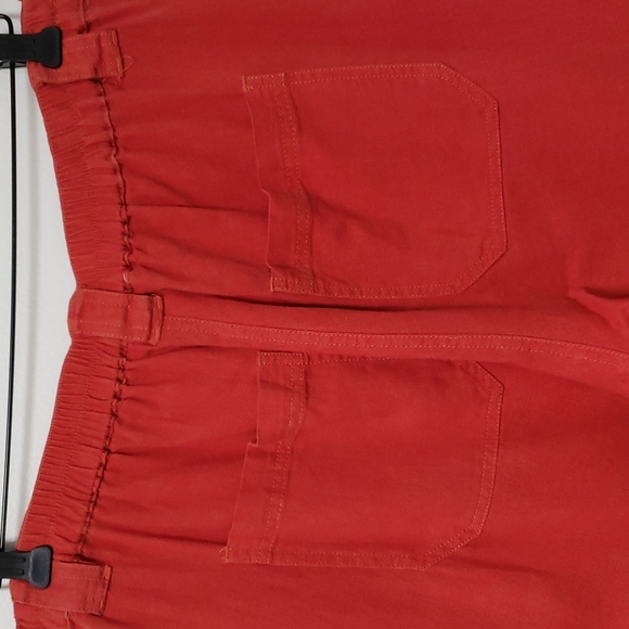 Anthropologie Love Tree orange linen cargo pants joggers - Picture 10 of 16